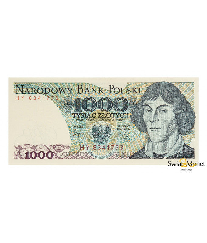 1000 zł Mikołaj Kopernik 1982 seria HY UNC